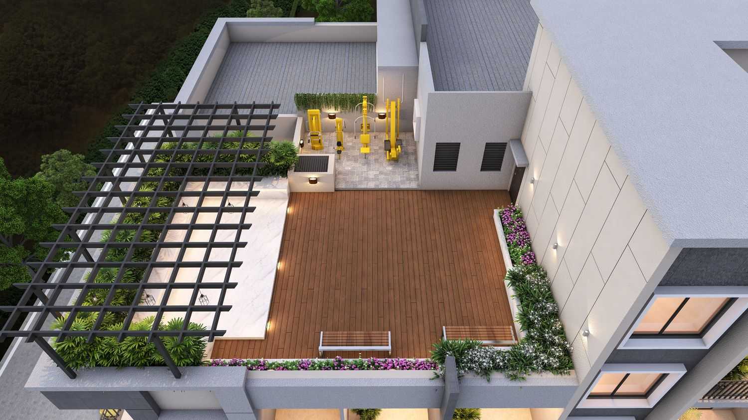 Ankur Heights Top Angle Terrace View